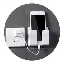 10 Suporte De Parede Para Celular Controle Plástico Branco Cinza Amarelo ou Rosa com adesivo de fixação 10 Suporte De Parede Para Celular Controle Plástico Branco Cinza Amarelo ou Rosa com adesivo de fixação