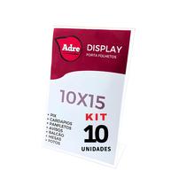 10 Suporte Displays A6 L Expositor 10x15 Acrílico (PS) 10 Suporte Displays A6 L Expositor 10x15 Acrílico (PS)