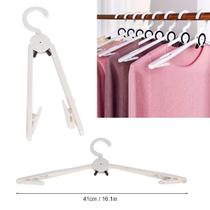 10 Suportes Cabide Dobrável C/ Prendedor Em Plástico