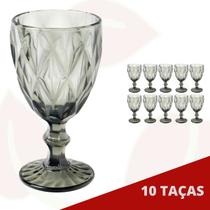 10 Taça Cinza Metalizada 340ML Diamond Vidro Elegante Chic Luxo 10 Taça Cinza Metalizada 340ML Diamond Vidro Elegante Chic Luxo