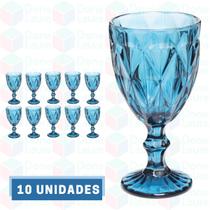 10 Taça Diamante Azul 300ML Bebidas Drinks