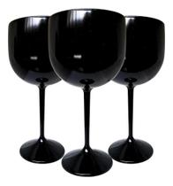 10 Taças De Gin Acrílico Sólido Preto 550ml Personalizavel P/ Festas e Eventos