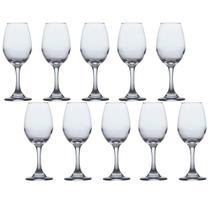 10 Taças de Vidro Resistente Vinho Tinto e Agua 365ml Luxo
