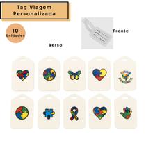10 Tag Identificaçao Bagagem Mala Personalizada Autismo