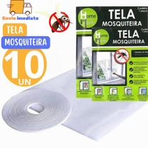 10 Telas Mosqueteira Ajustável com Autocolante Anti Insetos Moscas Pernilongo Barata Mosquito Dengue