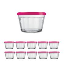 10 Tigela Vidro Americano Tampa Plastica Sortida 150ml Nadir 10 Tigela Vidro Americano Tampa Plastica Sortida 150ml Nadir