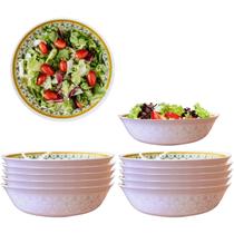 10 Tigelas Bowl Saladeira em Melamina Decorada Pote 1,3L 10 Tigelas Bowl Saladeira em Melamina Decorada Pote 1,3L