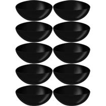 10 Tigelas de Plástico 3,5L Saladeiras Triangulares Pretas Essential Coza Cozinha Saladas
