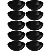 10 Tigelas de Plástico 3,5L Saladeiras Triangulares Pretas Essential Coza Cozinha Saladas