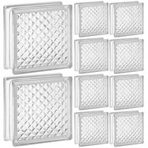 10 Tijolo Bloco De Vidro Transparente 19X19X8 Mini Pirâmides