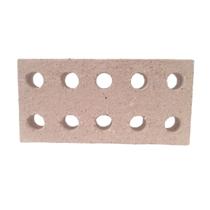 10 Tijolo Refratário 8 Furos, Plaqueta Para Churrasqueiras 10 Tijolo Refratário 8 Furos, Plaqueta Para Churrasqueiras