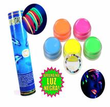 10 Tintas Neon Maquiagem Fluor 4g + 100 Pulseira Neon