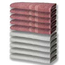 10 Toalhas Super Felpudas Grande E Grossa 80x150 5 Branco 5 Rosê