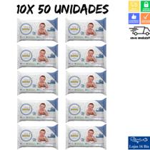 10 Toalhas Umedecidas Lenço Infantil Isababy Tradicional com 50 Unidades
