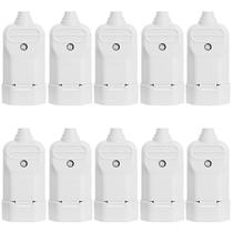 10 Tomada Plug Fêmea Prensa Cabo 3 Pinos Finos 10A Branca