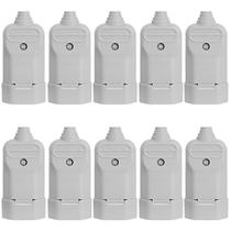 10 Tomada Plug Fêmea Prensa Cabo 3 Pinos Finos 10A Cinza 10 Tomada Plug Fêmea Prensa Cabo 3 Pinos Finos 10A Cinza