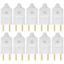 10 tomada plug Macho Prensa Cabo 2 Pinos finos 10a Margirius 10 tomada plug Macho Prensa Cabo 2 Pinos finos 10a Margirius