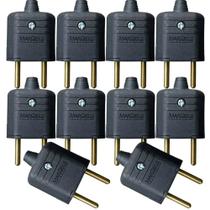 10 tomada plugue 10a pld1-2 padrão brasileiro 2 pinos preta