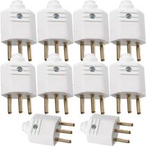 10 tomada plugue 10a pld1-3 padrão brasileiro 3 pinos branca 10 tomada plugue 10a pld1-3 padrão brasileiro 3 pinos branca