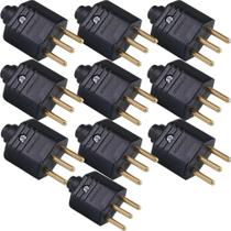 10 tomada plugue 10a pld1-3 padrão brasileiro 3 pinos preta 10 tomada plugue 10a pld1-3 padrão brasileiro 3 pinos preta