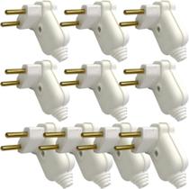 10 tomada plugue 10a pld10-2 padrão brasileiro 2 pinos branca