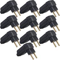 10 tomada plugue 10a pld10-2 padrão brasileiro 2 pinos preta 10 tomada plugue 10a pld10-2 padrão brasileiro 2 pinos preta