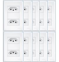 10 Tomadas Dupla Padrão 2P+T Dist 4x2 10A Evidence - FAME 10 Tomadas Dupla Padrão 2P+T Dist 4x2 10A Evidence - FAME