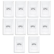 10 Tomadas Padrão 2P+T 10A Com Placa Evidence - FAME 10 Tomadas Padrão 2P+T 10A Com Placa Evidence - FAME