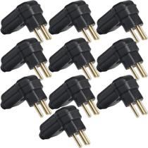 10 tomadas plugue 10a pld10-3 padrão brasileiro 3 pino preta