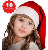 10 Toucas Gorro De Natal Papai Noel Vermelha Tradicional Cor Vermelho