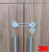 10 Travas Gaveta Armário Segurança Bebê Adesivo 3M - Transparente - Rainbow Decor 10 Travas Gaveta Armário Segurança Bebê Adesivo 3M - Transparente - Rainbow Decor