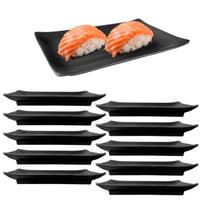 10 Travessa Retangular Prato Sushi Oriental Melamina 17,5x11 10 Travessa Retangular Prato Sushi Oriental Melamina 17,5x11