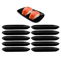 10 Travessas Bandeja Melamina Preto Retaurante Japones Sushi 10 Travessas Bandeja Melamina Preto Retaurante Japones Sushi