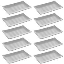 10 Travessas Melamina Prato Sushi Lyor Tóquio Granilite 17,5x11cm Retangular 10 Travessas Melamina Prato Sushi Lyor Tóquio Granilite 17,5x11cm Retangular