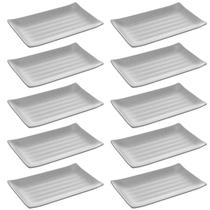 10 Travessas Melamina Prato Sushi Lyor Tóquio Granilite 17,5x11cm Retangular 10 Travessas Melamina Prato Sushi Lyor Tóquio Granilite 17,5x11cm Retangular