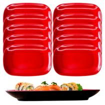 10 Travessas Prato em Melamina Restaurante Japones 20x13cm 10 Travessas Prato em Melamina Restaurante Japones 20x13cm