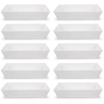 10 Travessas Retangular 3l Branca Grande Servir a Mesa Salada Sobremesa Risoto Petisco Coza