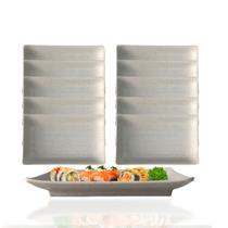 10 Travessas Retangular Petisqueira pra Servir Comida Japonesa 18cm 10 Travessas Retangular Petisqueira pra Servir Comida Japonesa 18cm