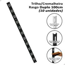 10 Trilhos Cremalheira Rasgo Duplo 100cm 1m para Prateleira