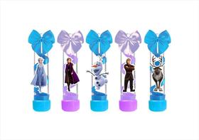 10 tubetes decorado Frozen 2 (azul e lilás)