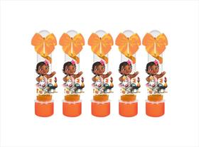 10 tubetes decorado Moana Baby (laranja)