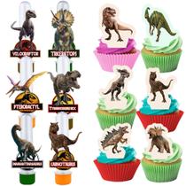 10 Tubetes Dinossauros e 50 Toppers