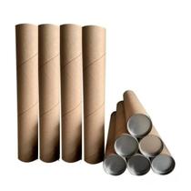 10 Tubo Postal Canudo Papelão C/ Tampa Metal 50cmx7,3cm 10 Tubo Postal Canudo Papelão C/ Tampa Metal 50cmx7,3cm