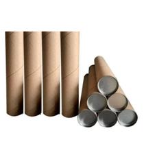 10 Tubo Postal Canudo Papelão Grosso 66cmx7,3 C/ Tampa Metal 10 Tubo Postal Canudo Papelão Grosso 66cmx7,3 C/ Tampa Metal