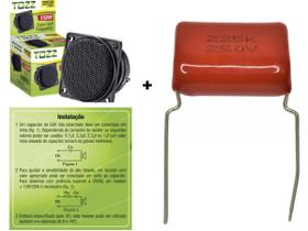 10 Tweeter Piezo Eletrico Quadrado 75rms + 10 Capacitor