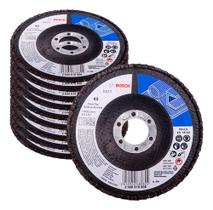10 Un. Disco Flap Bosch X421 Óxido Aluminio 115mm G40 Curvo