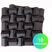 10 Un Placas Acústicas 3D Isolamento Sonoro Anti-chamas