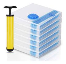 10 Un. Saco Vácuo 60x80cm + Bomba Guarda Roupa Organizador