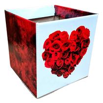 10 unds Cachepot Pote 15 Decoração Vaso Flores - Coração Rosas Vermelhas