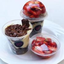 10 uni Copo Bolha de 400 ml com Divisória / Tampa Reta - Ideal para Copo da felicidade